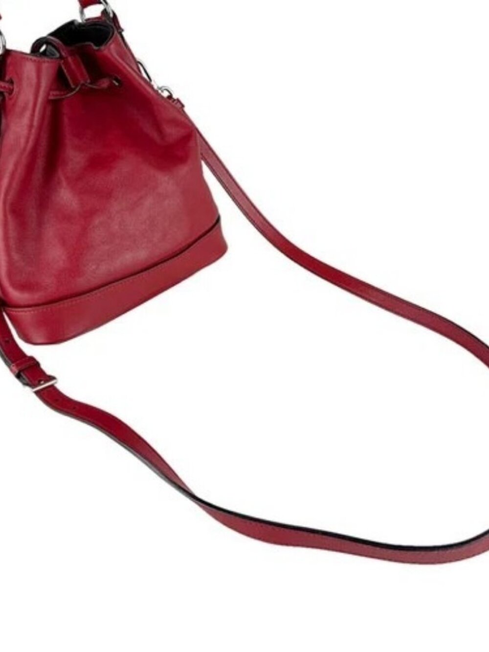 Auth PRADA Handbag Shoulder Bag Red/Silver Leather/Metal - z9575 - Picture 11 of 14
